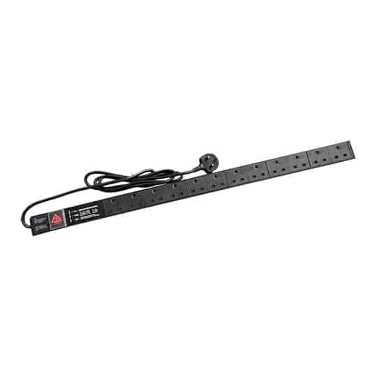 (image for) Powercool 1U PDU Vertical Type 12Way Surge Protector 1.8m, UK Plug
